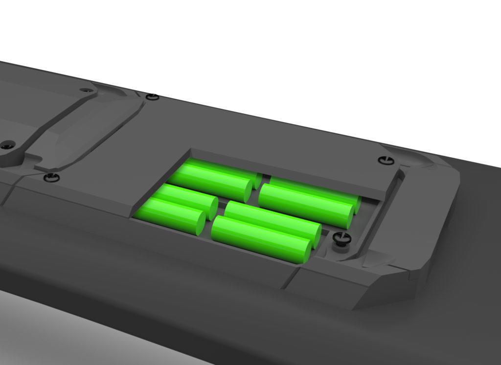 Close-up battery e-skateboard