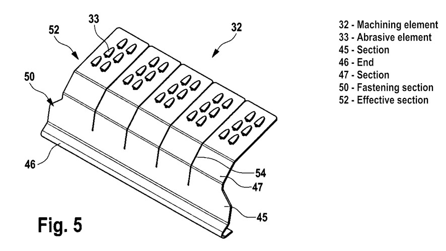 Pantent 2_Bearbeitungselement A drawing of the processing element.